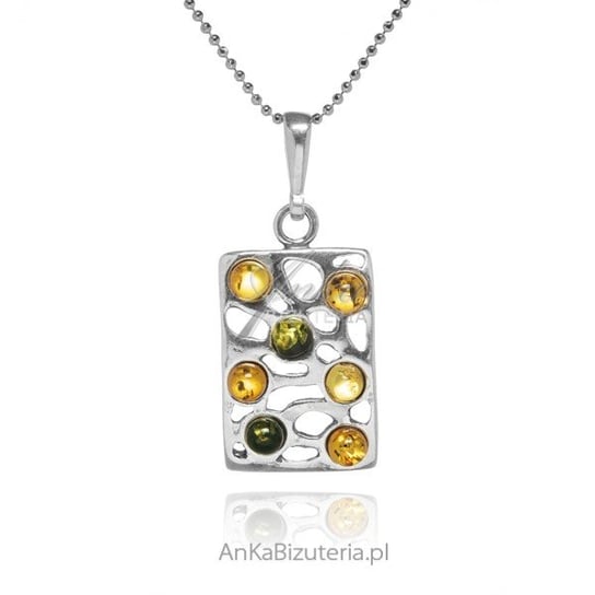 AnKa Biżuteria, Zawieszka srebrna z kolorowym bursztynem ALIZEE AnKa Biżuteria