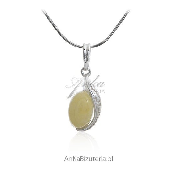 AnKa Biżuteria, Zawieszka srebrna z żółtym bursztynem z greckim wzor AnKa Biżuteria