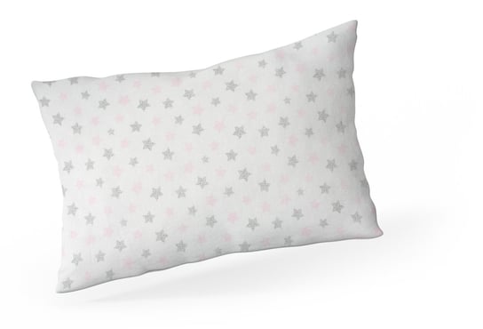 Ankras, Poduszka z nadrukiem, Gwiazdki z kropek różowe na białym, 40x60 cm ANKRAS