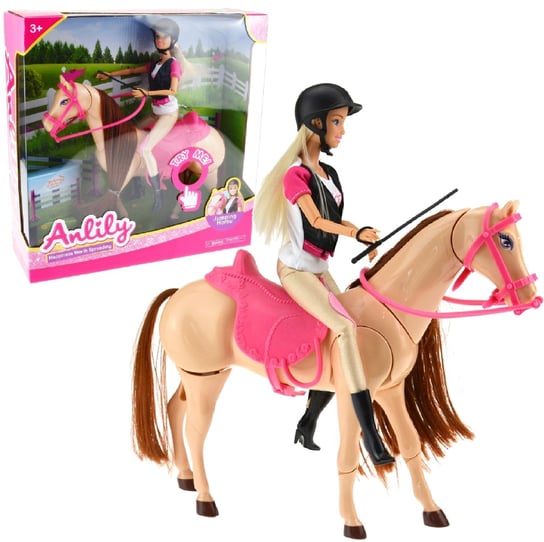 Anlily lalka dżokejka z ruchomym koniem Anlily