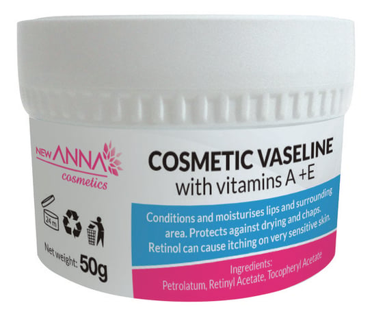 Anna Cosmetics, wazelina kosmetyczna z witaminami A+E, 50 g Anna Cosmetics