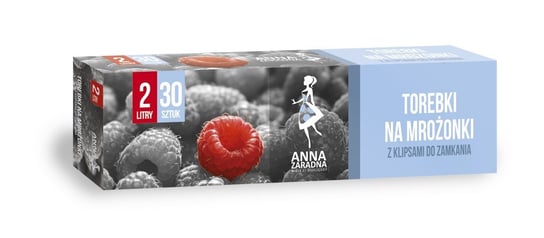 Anna Zaradna Torebki na mrożonki 2L 30 szt. z klipsami box anna zaradna