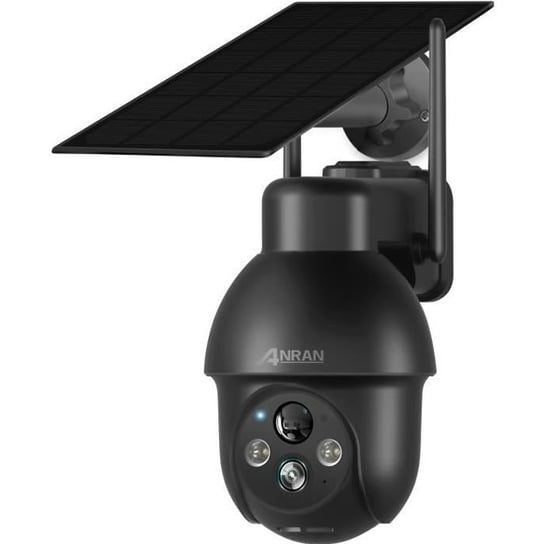 ANRAN Q03 2K 3MP WiFi Zewnętrzna bezprzewodowa kamera do monitoringu słonecznego, 360° PTZ Kolor Noktowizor PIR-Q03 Czarny ANRAN