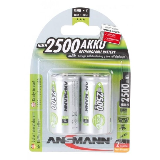 Ansmann Zestaw akumulatorów  NiMH Rechargeable battery C / HR14 2500 mAh max 2 pcs. Ansmann