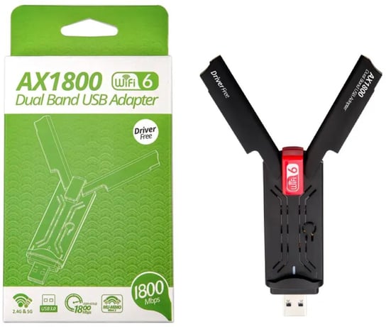 Antena USB WiFi 6 AX1800Mbps Dwuzakresowa 2.4GHz & 5GHz Tradebit