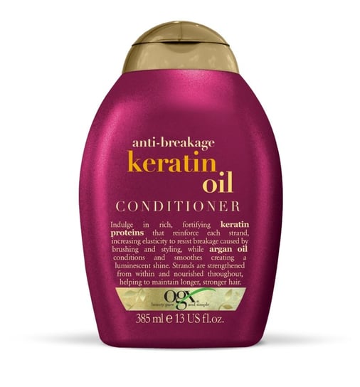 Anti-Breakage + Keratin Oil Conditioner odżywka z olejkiem keratynowym zapobiegająca łamaniu włosów 385ml Organix