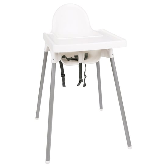 Antilop Białe Krzesełko Do Karmienia Z Tacką 1 Szt Ikea