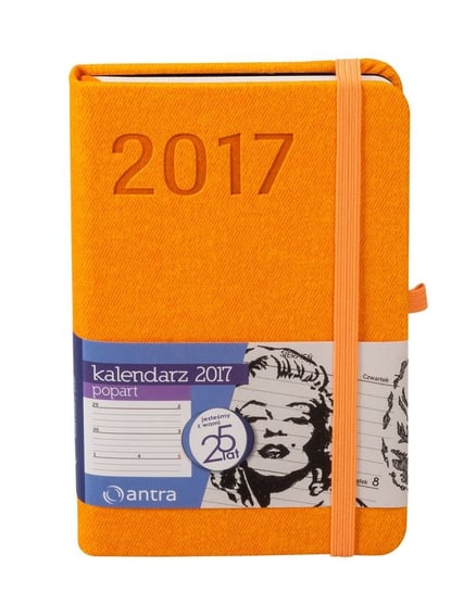 Antra, kalendarz kieszonkowy 2017, format A6, Popart, pomarańczowy Vemag