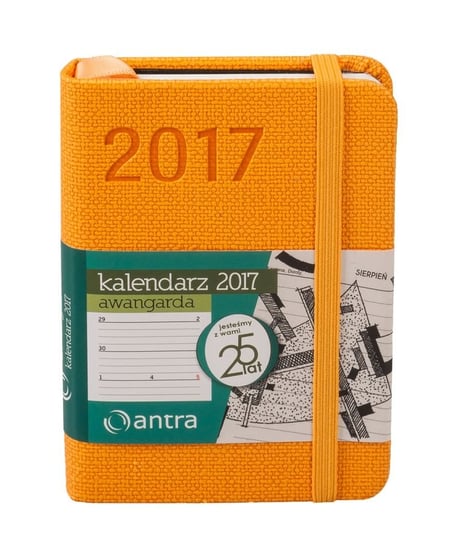 Antra, kalendarz kieszonkowy 2017, format A7, Awangarda, pomarańczowy Vemag