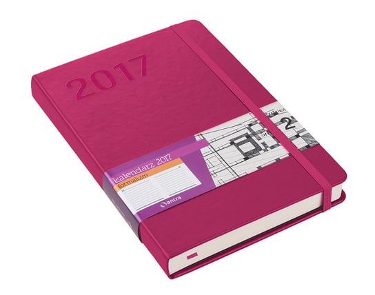 Antra, kalendarz książkowy 2017, format A6, Formalizm, malinowy Antra