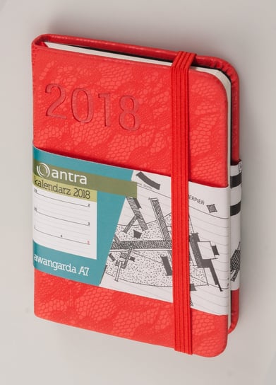 Antra, kalendarz książkowy 2018, format A7, tygodniowy, Awangarda, czerwony Antra