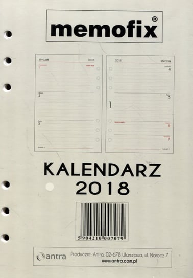 Antra, wkład do kalendarza 2018, format A6, zielony Antra