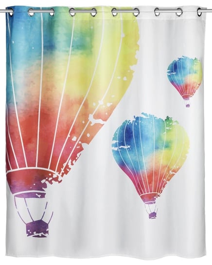 Antybakteryjna, poliestrowa zasłonka prysznicowa WENKO Air Comfort Flex, balony, 180x200 cm Wenko