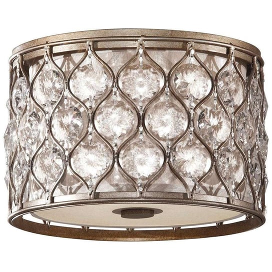 Antyczna LAMPA sufitowa FE-LUCIA-F Elstead FEISS okrągłą OPRAWA plafon glamour kryształki srebrne FEISS