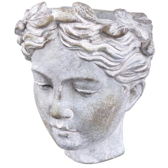 Antyczna osłonka na doniczkę - kobieca głowa Zena Ø17 cm Duwen