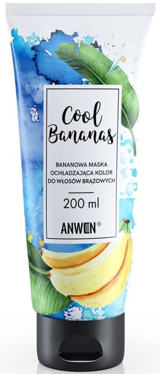 Anwen Cool Bananas 200ml, Bananowa maska ochładzająca kolor do włosów brązowych Anwen
