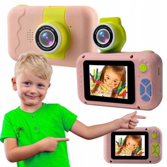 Aparat Cyfrowy Dla Dzieci Różowy Obiektyw Do Selfie 1080P Wyświetlacz 2.0" Extralink H135 Extralink