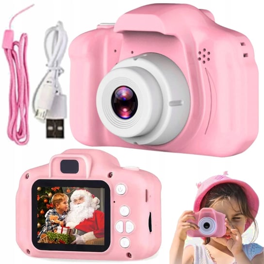 Aparat Cyfrowy Fotograficzny 12Mpx Zabawka Dla Dzieci Kamera + 4 Gry Różowy Inna marka