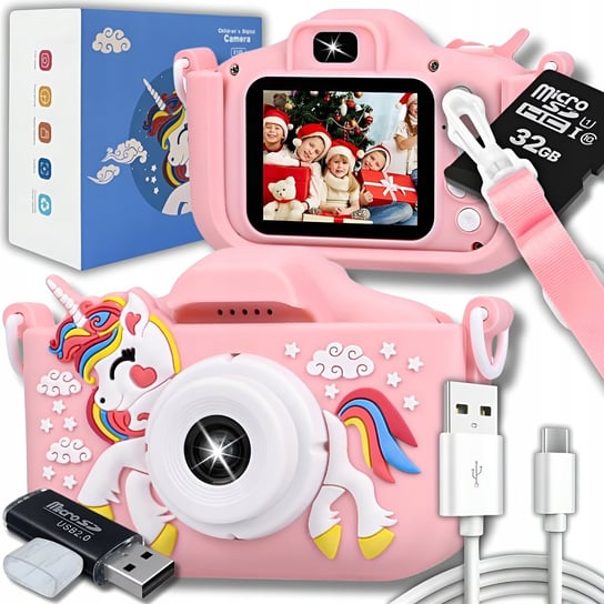 Aparat Cyfrowy Fotograficzny Dla Dzieci 40Mpx Kamera Zabawka Gry + Karta 32Gb ZeeTech