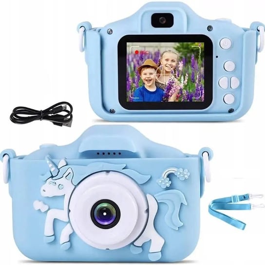 Aparat Cyfrowy Fotograficzny Dla Dzieci Full Hd Niebieski Jednorożec Inna marka