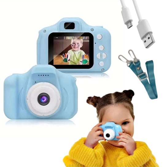 Aparat Cyfrowy Kamera Dla Dzieci Niebieski Kotek Livoyn