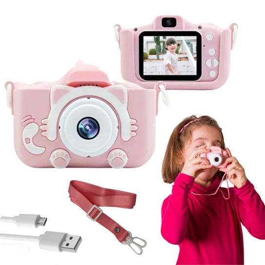 Aparat Cyfrowy Kamera Dla Dzieci Różowy Kotek Livoyn