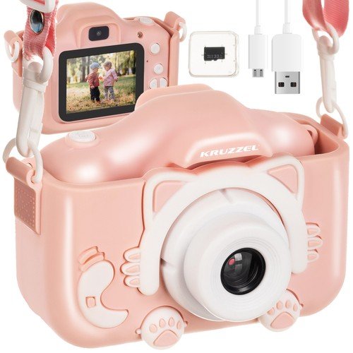 Aparat dla Dzieci Cyfrowy Kamera + Karta 32gb Fotograficzny Full HD Kotek Artemis