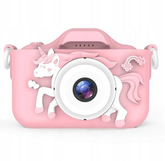 Aparat dla dzieci kamera HD X5 + ochronne etui Jednorożec - różowy R2 Invest
