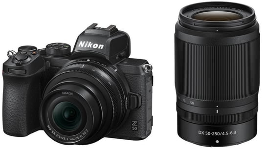Aparat NIKON Z50 + Nikkor Z 16-50 mm f/3.5-6.3 VR DX + Nikkor Z, 50-250 mm, f/4.5-6.3 VR DX Nikon