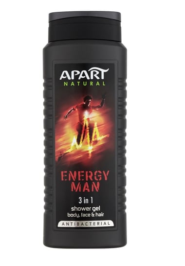 Apart, Energy Man, żel pod prysznic 3w1 Antibacterial, 500 ml Apart