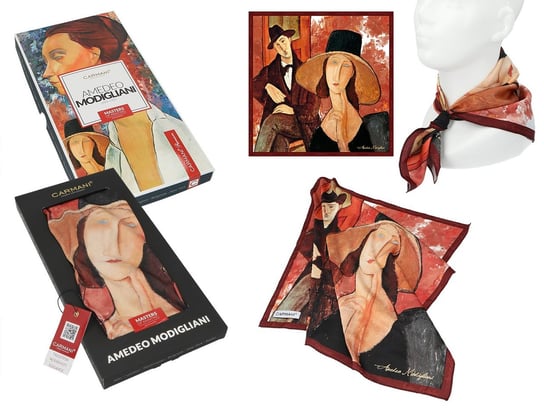 Apaszka - A. Modigliani, Kobieta w kapeluszu i Mario Varvogli (CARMANI) Carmani