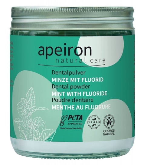 Apeiron, Proszek do czyszczenia zębów, MIĘTA, z fluorem, uzupełnienie, Cosmos Natural, Vegan, 200 g, Apeiron Apeiron
