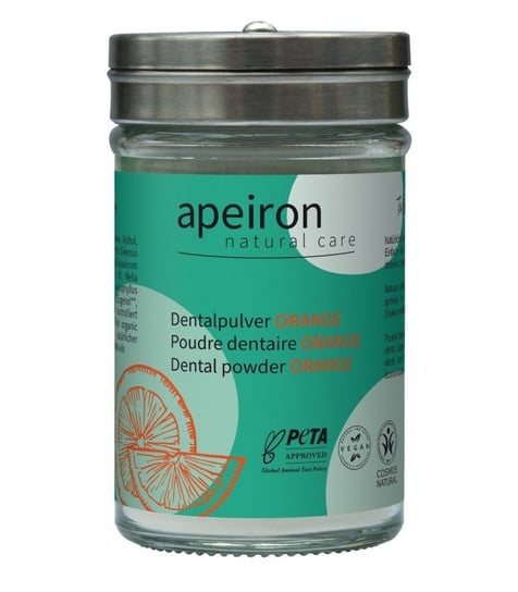 Apeiron, Proszek do czyszczenia zębów, POMARAŃCZA, Cosmos Natural, Vegan, 40 g Apeiron