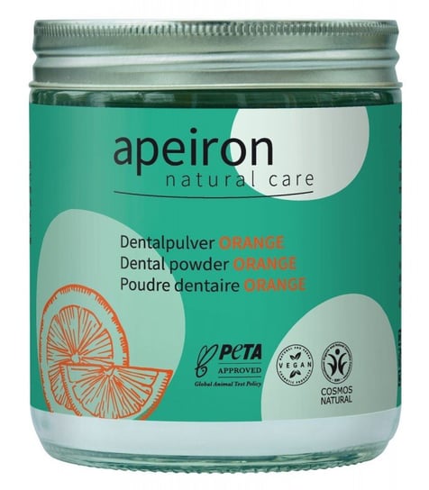 Apeiron, Proszek do czyszczenia zębów, POMARAŃCZA, uzupełnienie, Cosmos Natural, Vegan, 200 g Apeiron