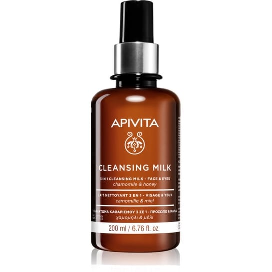 Apivita Cleansing Chamomile & Honey mleczko oczyszczające 3w1 do twarzy i okolic oczu 200 ml APIVITA