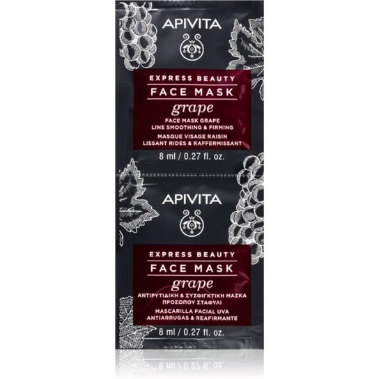 Apivita Express Beauty Grape maseczka do twarzy przeciwzmarszczkowa i ujędrniająca 2 x 8 ml APIVITA