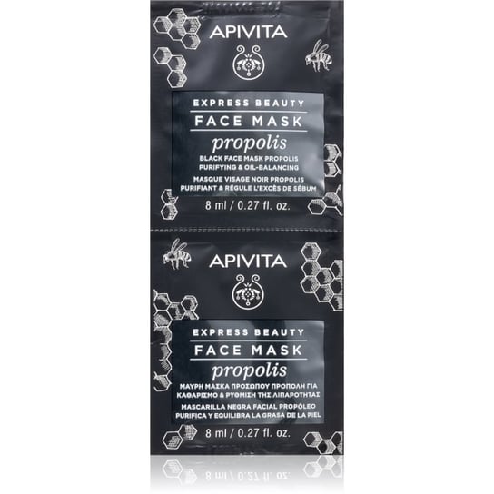Apivita Express Beauty Propolis czarna maska oczyszczająca do skóry tłustej 2 x 8 ml APIVITA