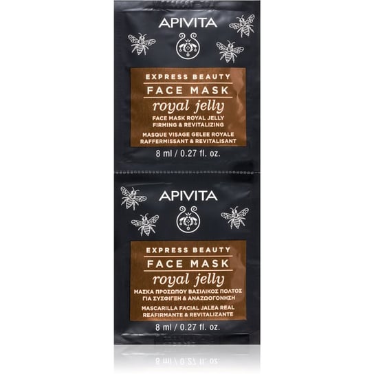 Apivita Express Beauty Royal Jelly rewitalizująca maseczka do twarzy z efektem wzmacniającym 2 x 8 ml APIVITA