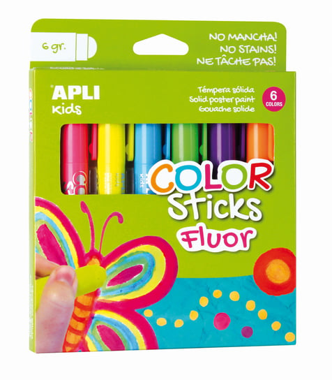 Apli Kids, Farby w kredce neonowe - 6 kolorów APLI Kids