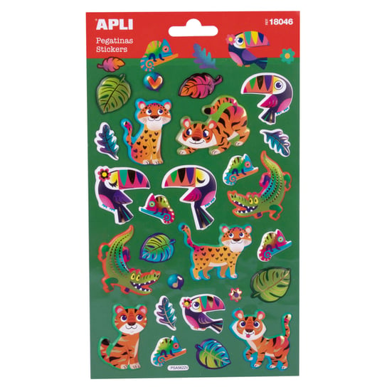 Apli Kids, naklejki metaliczne zwierzeta z dżungli APLI Kids