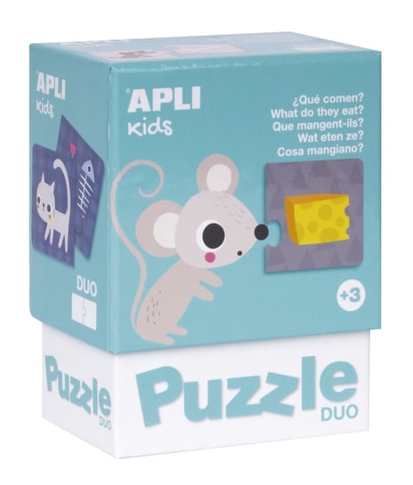 Apli kids, puzzle, Co jedzą zwierzątka?, dwuczęściowe, 12w1 APLI Kids