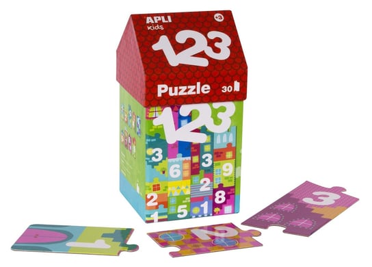 Apli kids, puzzle, Cyfry, w kartonowym domku, 30 el. APLI Kids