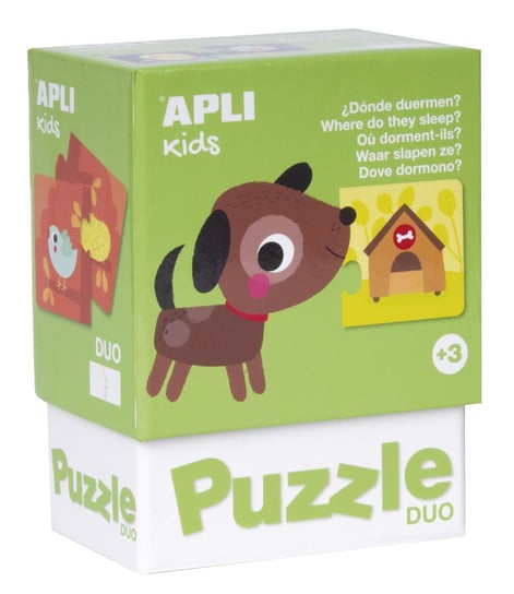 Apli kids, puzzle, Gdzie mieszkają zwierzątka?, dwuczęściowe, 12w1 APLI Kids