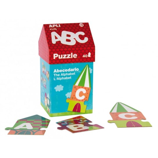 Apli kids, puzzle, Litery, w kartonowym domku, 40 el. APLI Kids