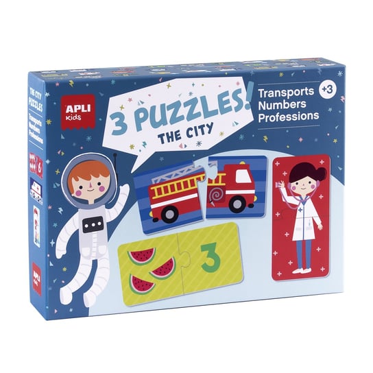 Apli kids, puzzle, Miasto, dwuelementowe, 3x24 el. APLI Kids