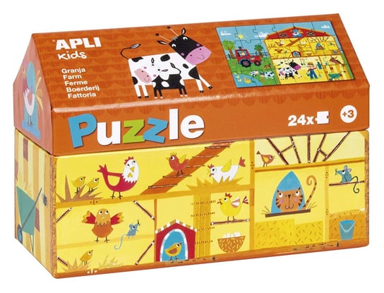 Apli kids, puzzle, Na wsi, w kartonowym domku, 24 el. APLI Kids