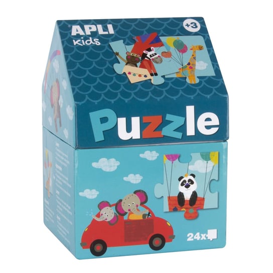 Apli kids, puzzle, Safari, w kartonowym domku, 24 el. APLI Kids