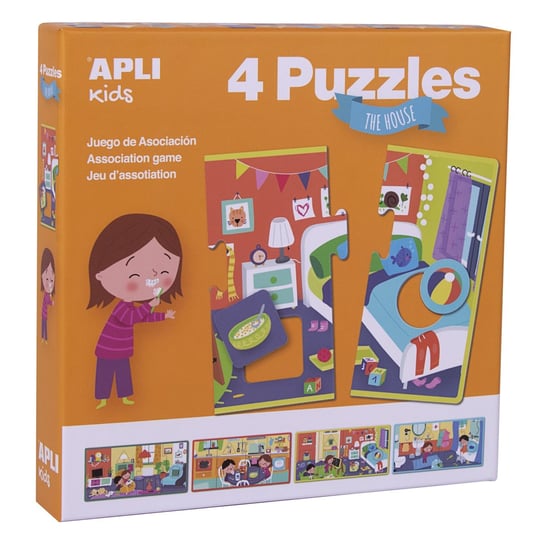 Apli kids, puzzle, W domu, 4x4 el. APLI Kids