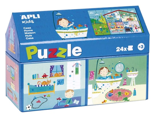 Apli kids, puzzle, W domu, w kartonowym domku, dla dzieci, 36 el. APLI Kids