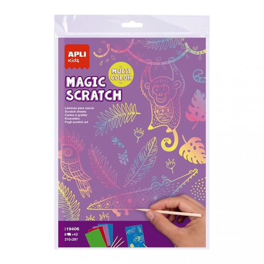Apli Kids, Zestaw wydrapywanek Magic Scratch Colors A4 APLI Kids